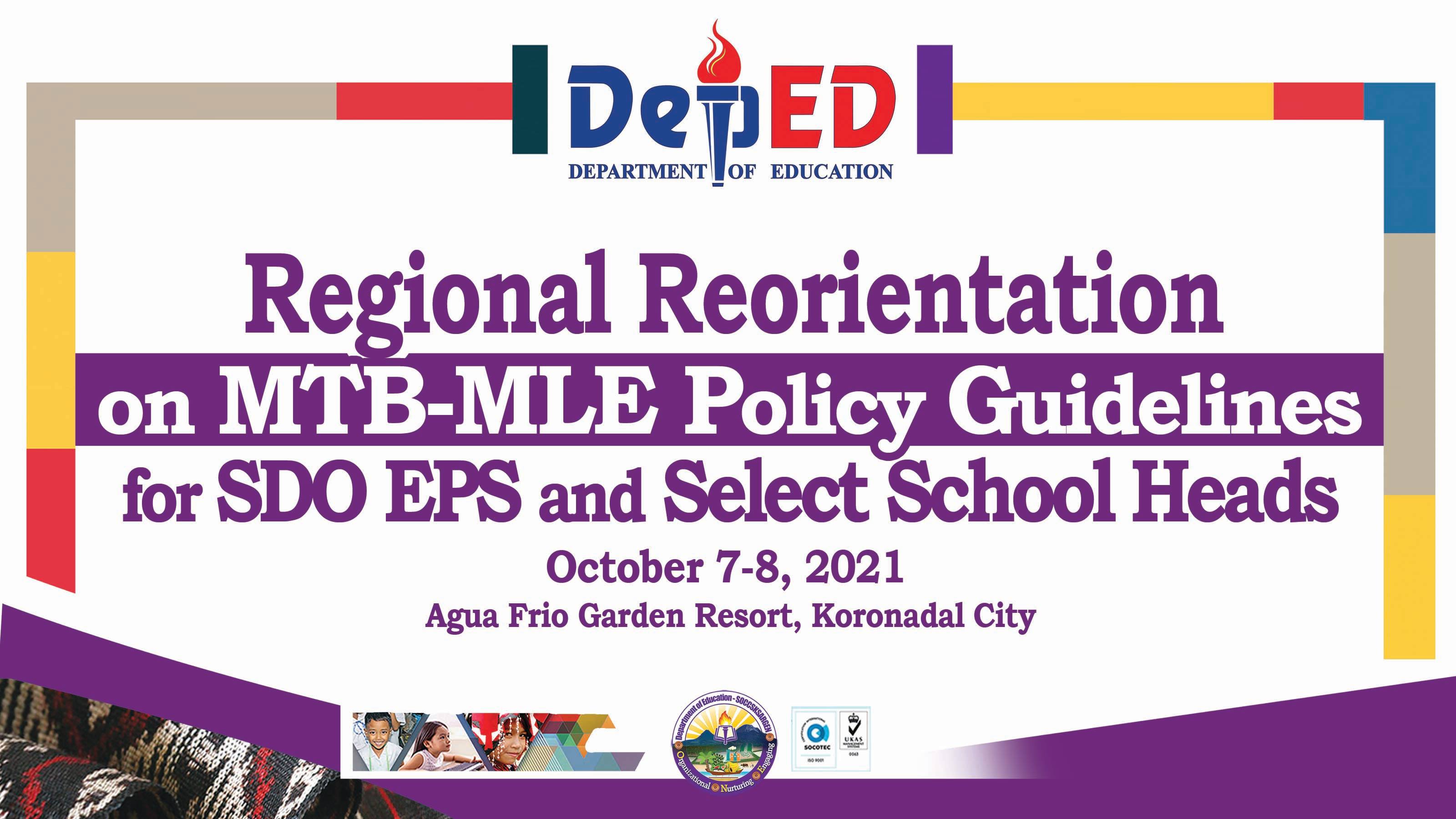 Regional Orientation on MTB MLE Policy Guidelines